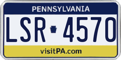 PA license plate LSR4570