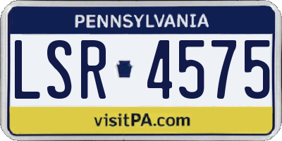 PA license plate LSR4575