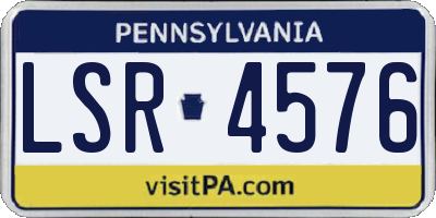 PA license plate LSR4576
