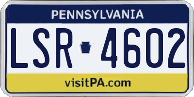 PA license plate LSR4602