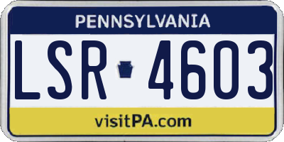 PA license plate LSR4603