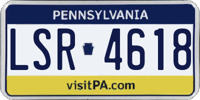 PA license plate LSR4618