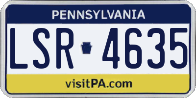 PA license plate LSR4635