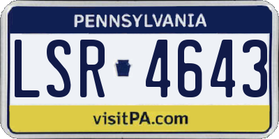 PA license plate LSR4643