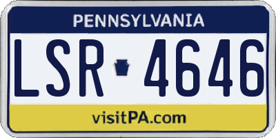 PA license plate LSR4646