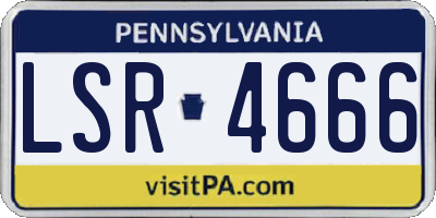 PA license plate LSR4666