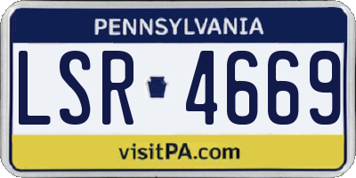 PA license plate LSR4669