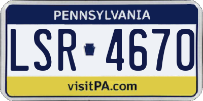 PA license plate LSR4670