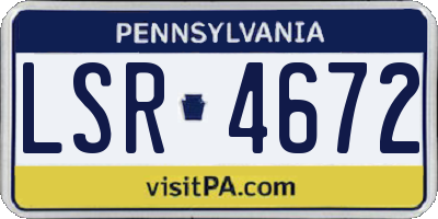 PA license plate LSR4672
