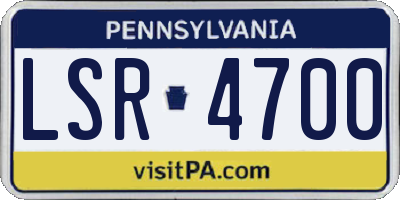 PA license plate LSR4700