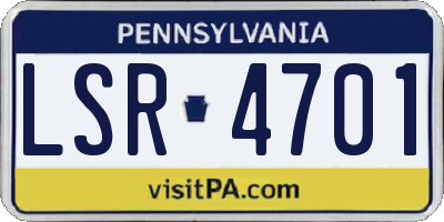 PA license plate LSR4701
