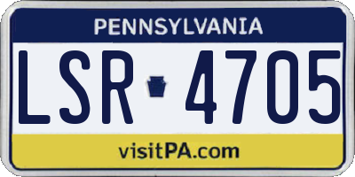 PA license plate LSR4705