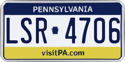 PA license plate LSR4706