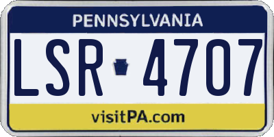 PA license plate LSR4707