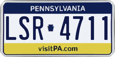 PA license plate LSR4711