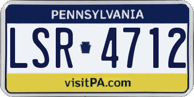 PA license plate LSR4712