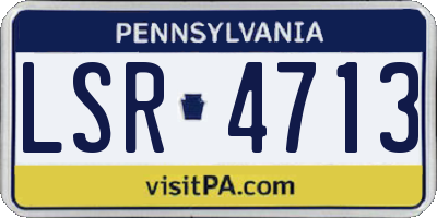 PA license plate LSR4713