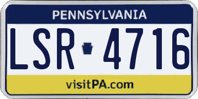 PA license plate LSR4716