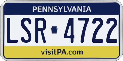 PA license plate LSR4722