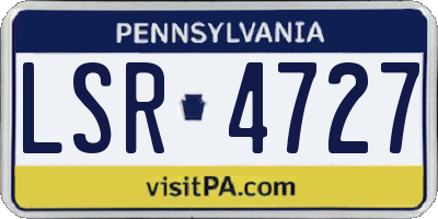 PA license plate LSR4727