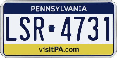 PA license plate LSR4731