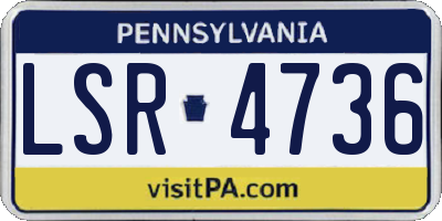 PA license plate LSR4736