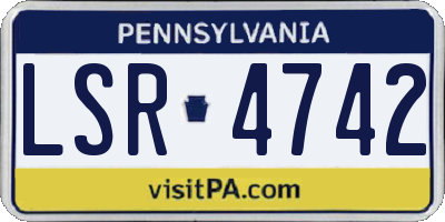 PA license plate LSR4742