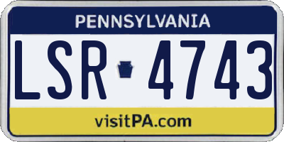 PA license plate LSR4743