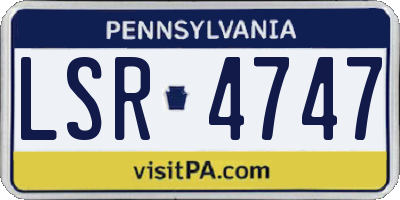 PA license plate LSR4747