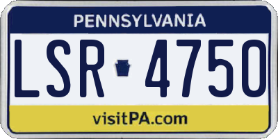 PA license plate LSR4750