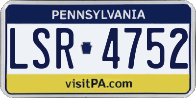 PA license plate LSR4752