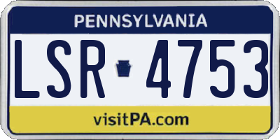 PA license plate LSR4753