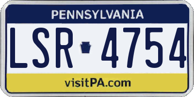 PA license plate LSR4754