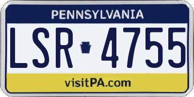 PA license plate LSR4755