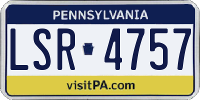 PA license plate LSR4757