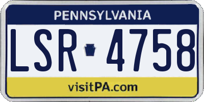 PA license plate LSR4758