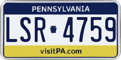 PA license plate LSR4759