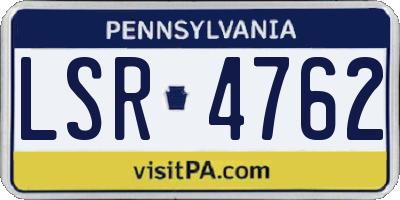 PA license plate LSR4762