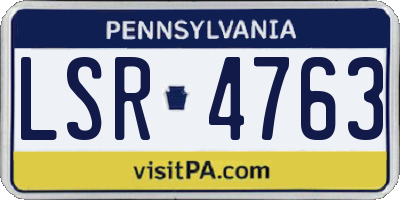 PA license plate LSR4763