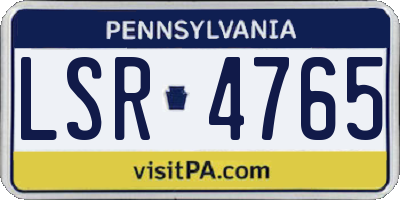 PA license plate LSR4765