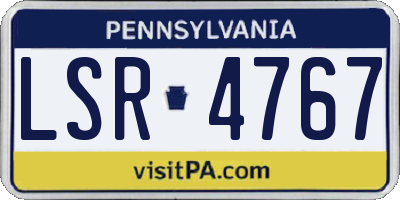 PA license plate LSR4767