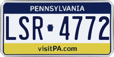 PA license plate LSR4772