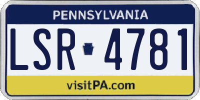 PA license plate LSR4781
