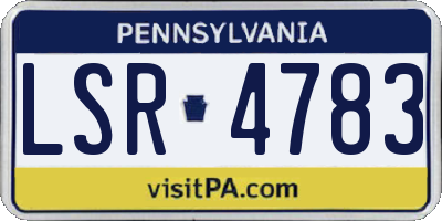 PA license plate LSR4783