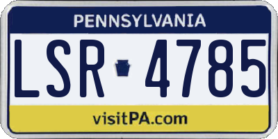 PA license plate LSR4785