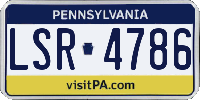 PA license plate LSR4786