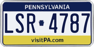 PA license plate LSR4787