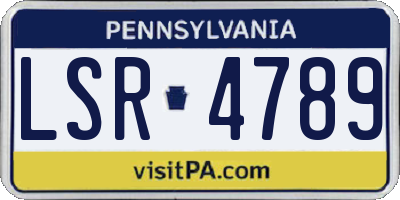 PA license plate LSR4789