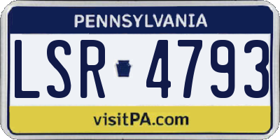 PA license plate LSR4793