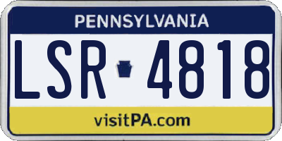 PA license plate LSR4818
